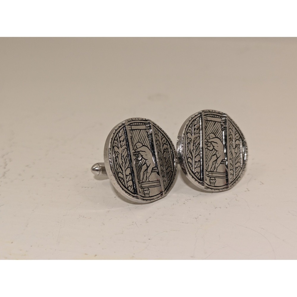 Swank Art Deco Roman & Greek Ancient Coin Style Cufflinks